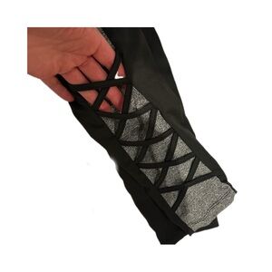 Black and Gray Leggings with Mesh Detail and side pockets US Large